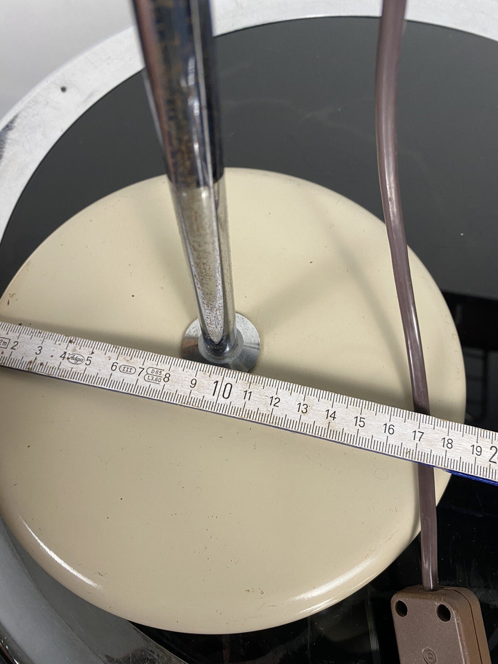 Space Age Kugellampe Eye Ball Schreibtischlampe Vintage 70er, cremeweiß