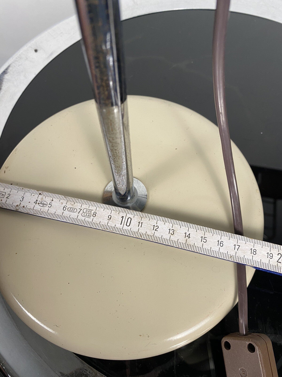 Space Age Kugellampe Eye Ball Schreibtischlampe Vintage 70er, cremeweiß