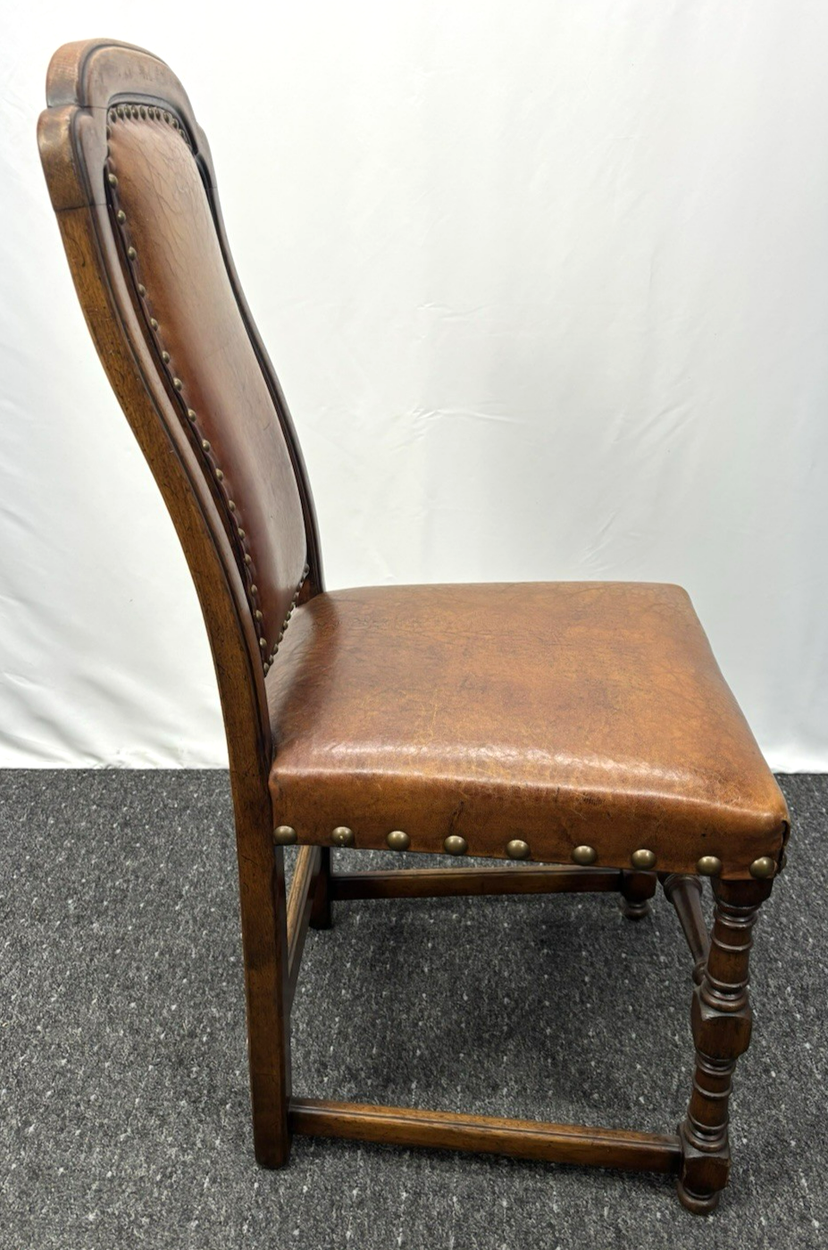 4er Set Esszimmerstuhl spanischer Stil Holz Leder Art Deco 