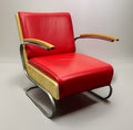 1 v. 2 Bauhaus Freischwinger Stahlrohr Sessel K411 Thonet / Walter Knoll 1930 er