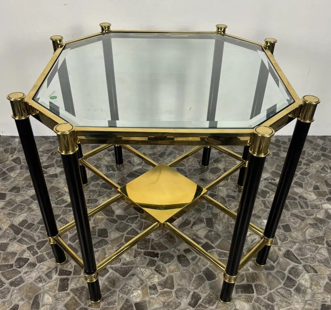 EICHHOLZ Florence Beistelltisch Regency Gold & Mattschwarz Finish Design Vintage