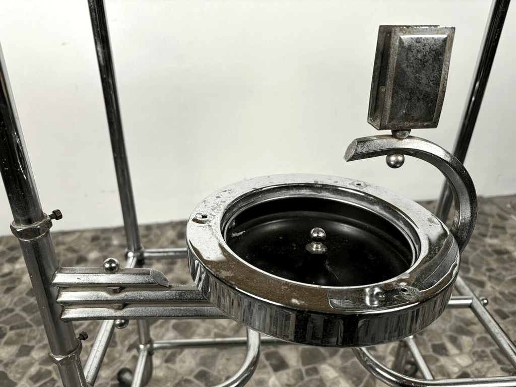 Art Deco Rauchertisch Stahlrohr Chrom Bauhaus Beistelltisch Aschenbecher Vintag - Wesel Antik Kunst Vintage