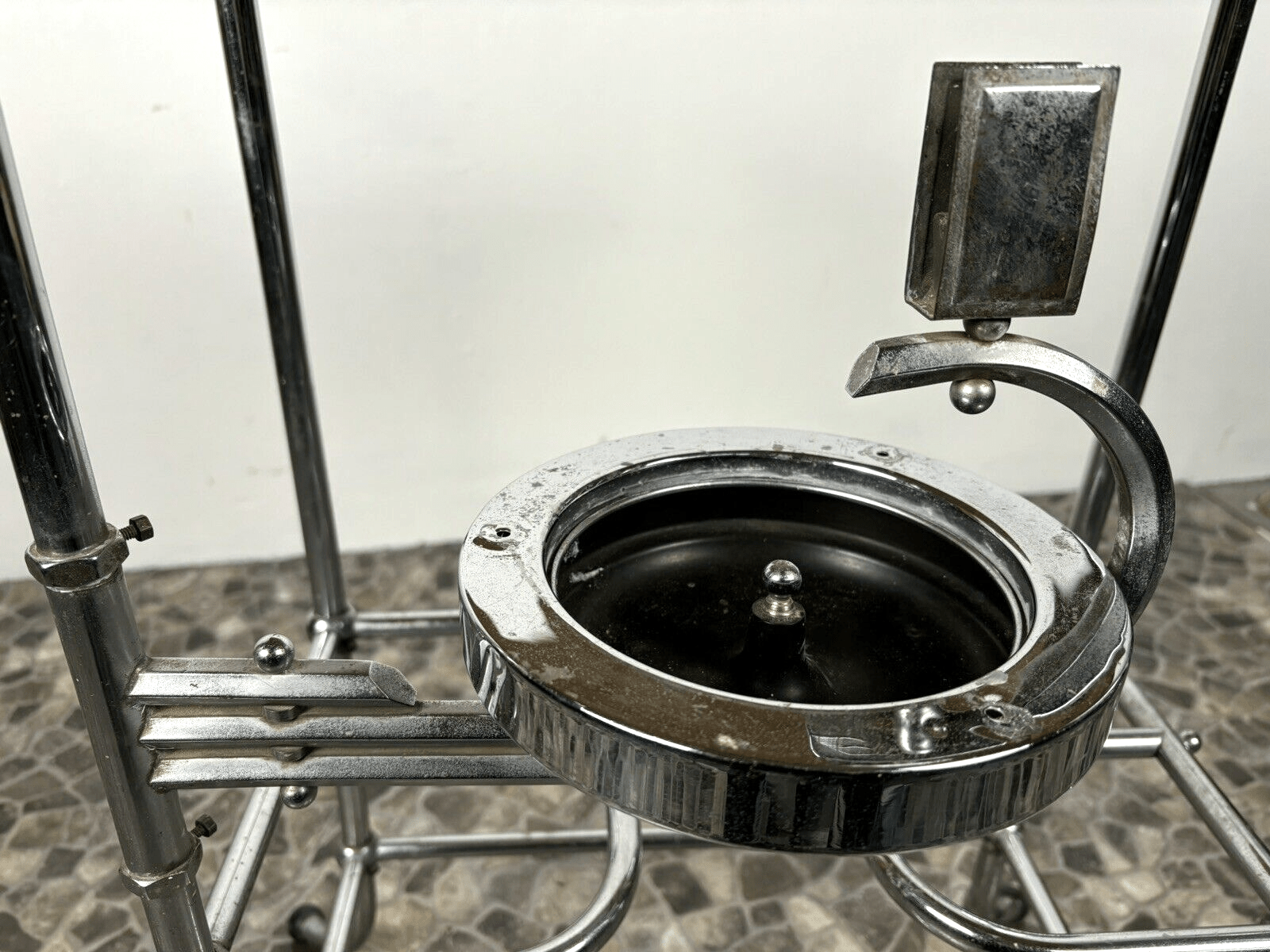 Art Deco Rauchertisch Stahlrohr Chrom Bauhaus Beistelltisch Aschenbecher Vintag - Wesel Antik Kunst Vintage