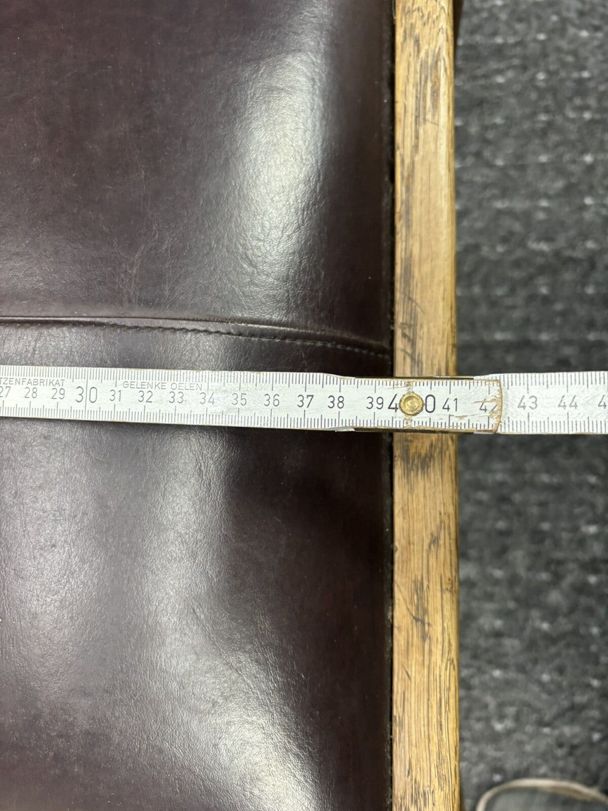 Massiv Holzstuhl Leder Art Deco Vintage Büro Esszimmer Massivholz Eiche