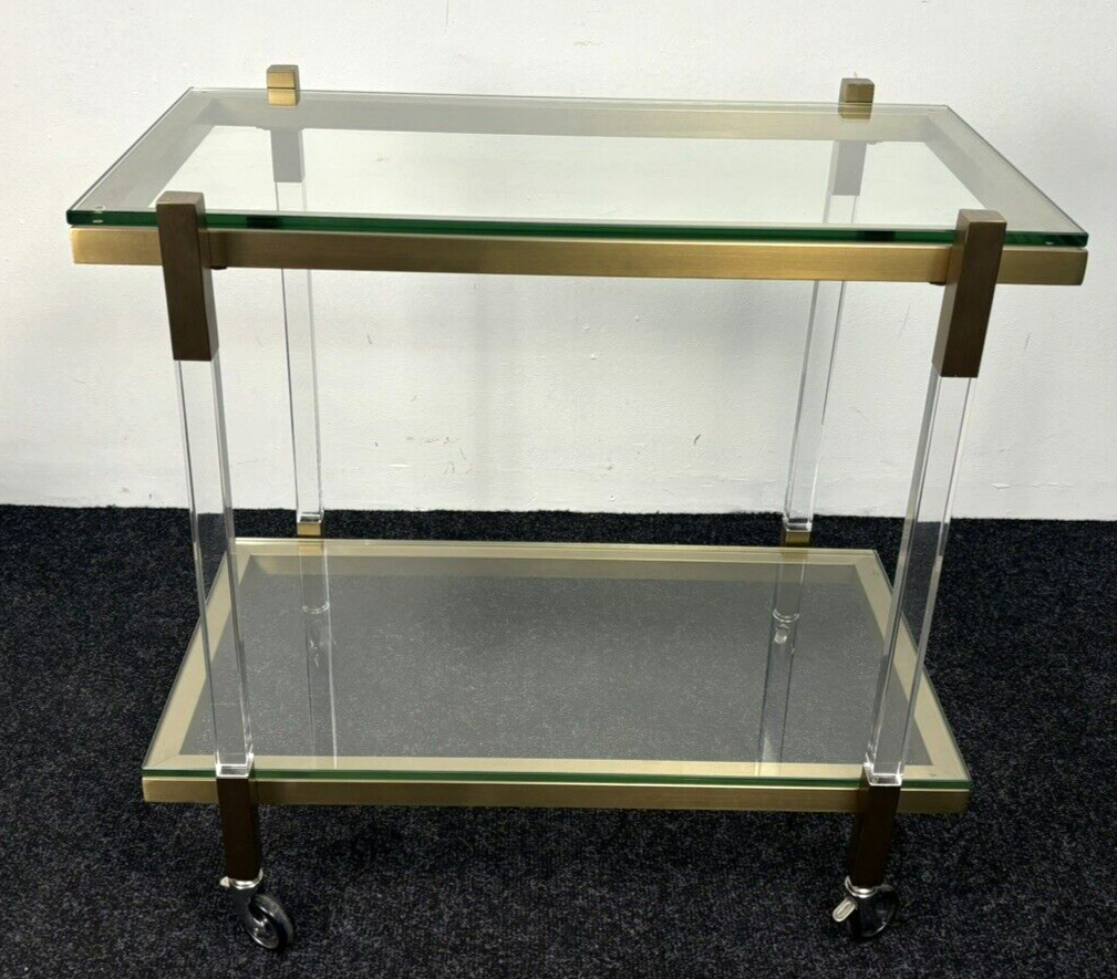 EICHHOLTZ Royalton Servierwagen Barwagen Messing gebürstet Glas Vintage Regency