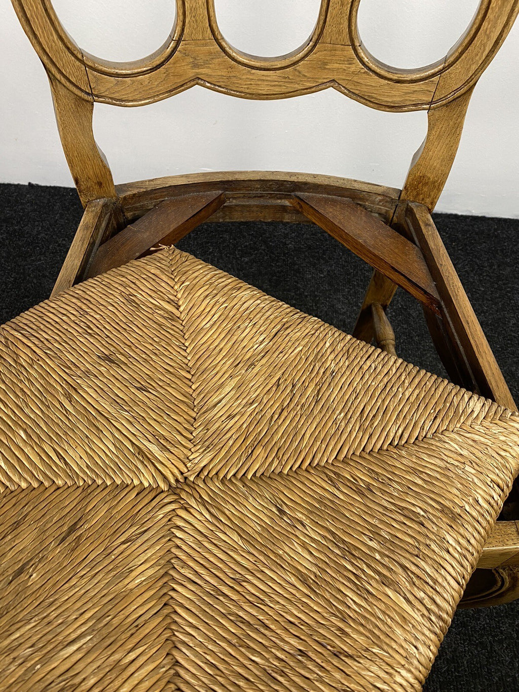 4er Stuhlset, Chippendale Stil, Esszimmer, Küche, ArtDeco, geflochtener Sitz