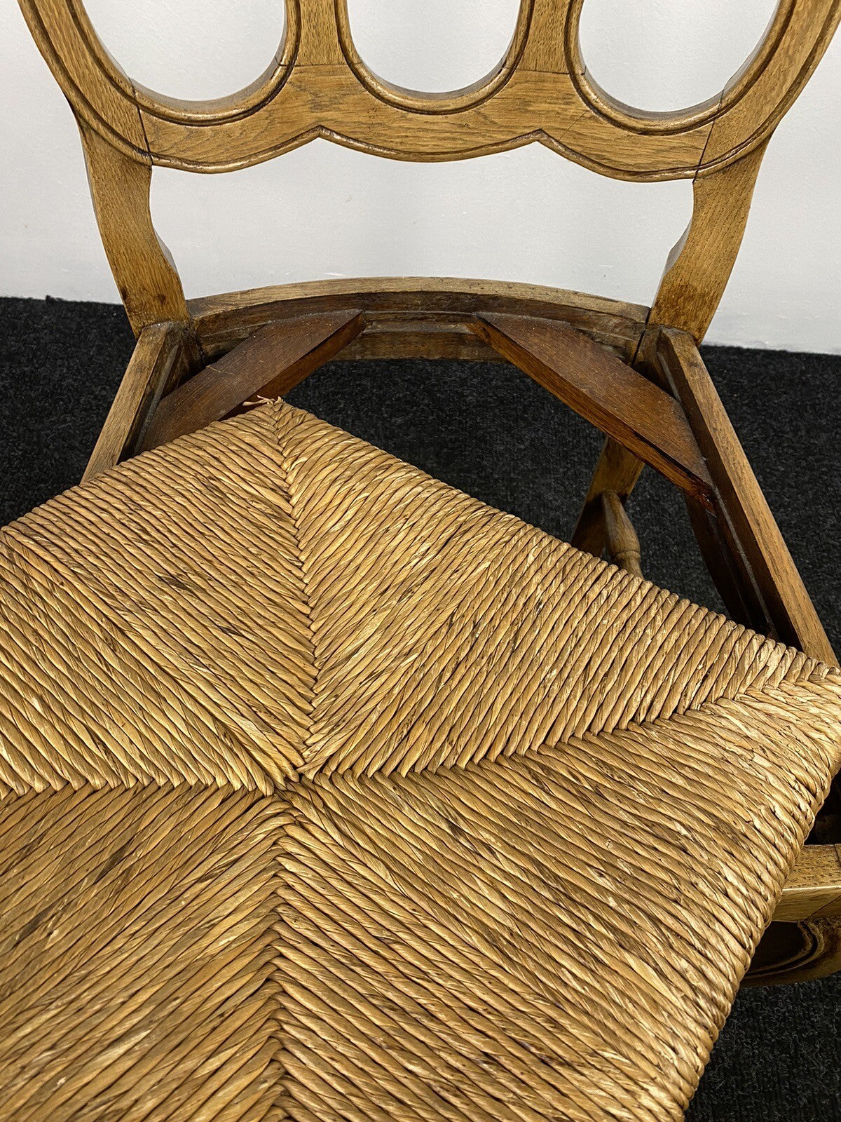 4er Stuhlset, Chippendale Stil, Esszimmer, Küche, ArtDeco, geflochtener Sitz