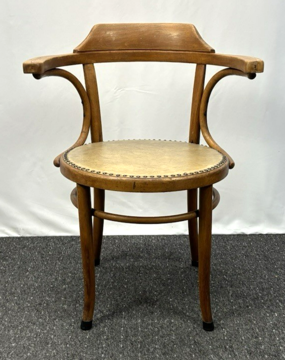 1 von 2 Armlehnstuhl  MUNDUS / Thonet Holz  Art Deco Bauhaus Büro Stuhl Leder