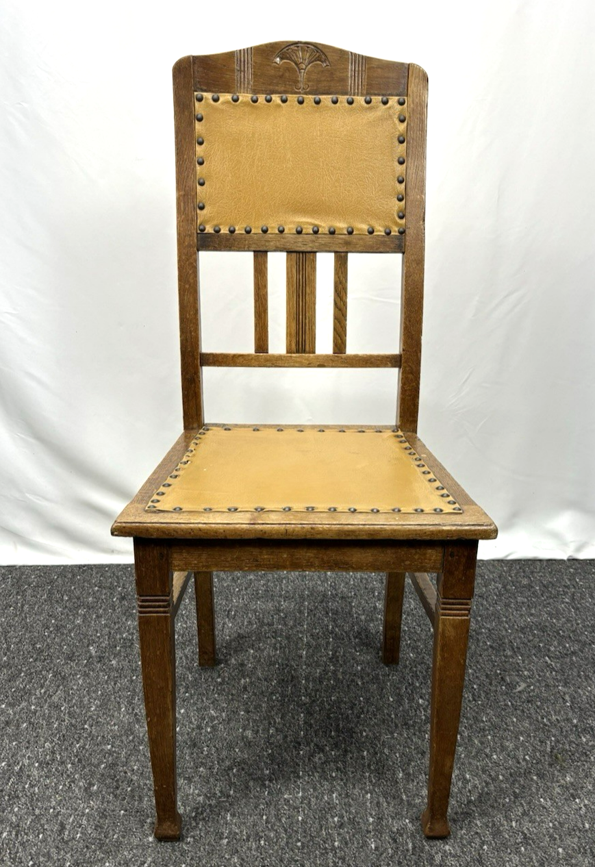 Küchenstuhl Massivholz Art Deco Leder Büro Schreibtisch Vintage