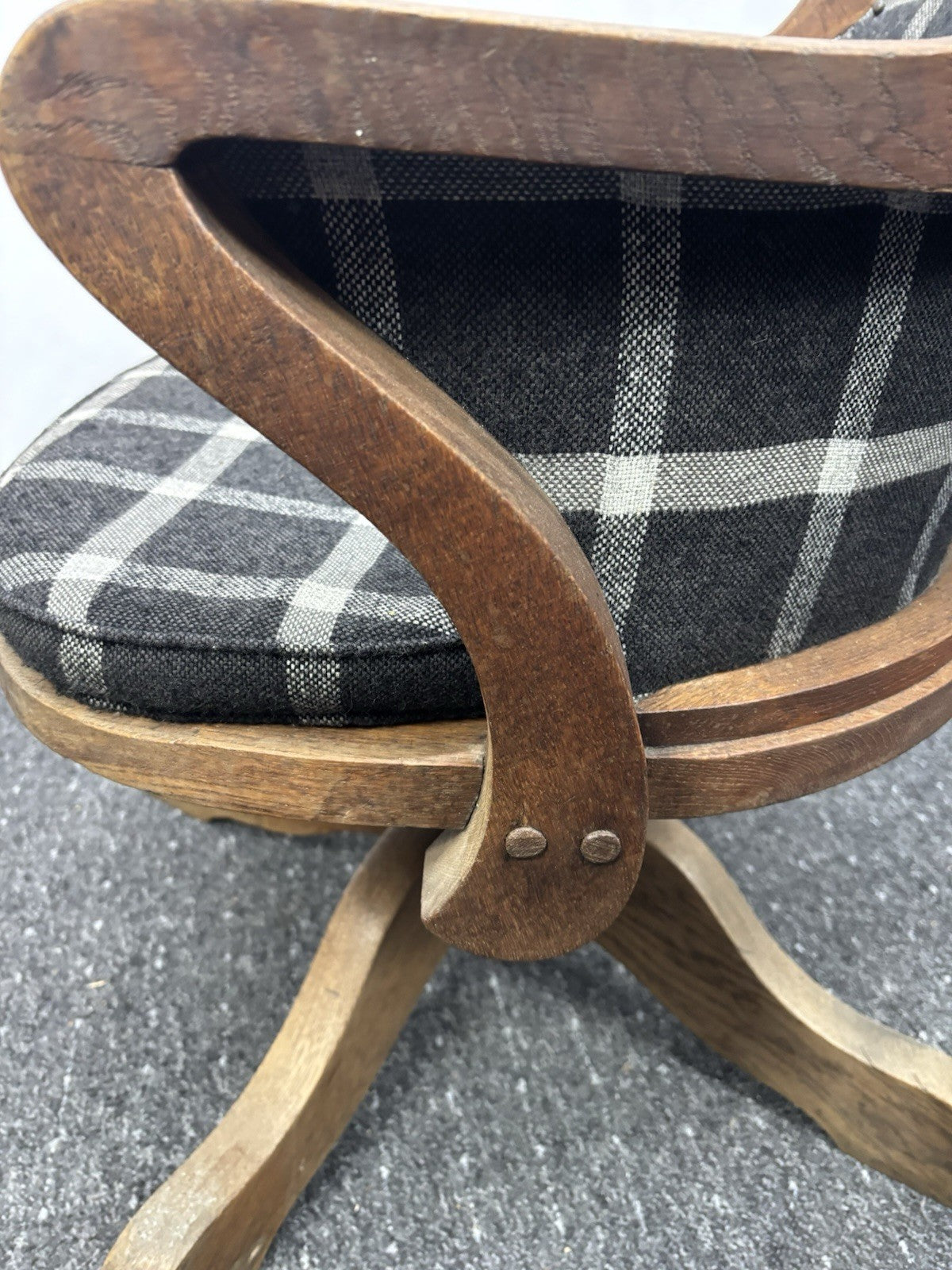 Amerikanischer Drehstuhl Büro Schreibtisch Officechair Art Deco Antik