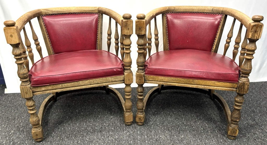 1 von 2 Gründerzeit Armlehnstuhl Art Deco Büro Massivholz Antik