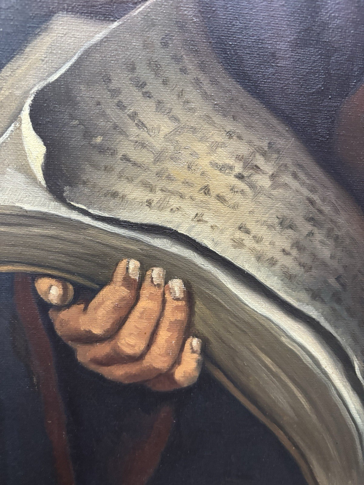 Bild Ölgemälde "Der Eremit" nach Salamon Koninck signiert gerahmt ca. 61 x 73 cm