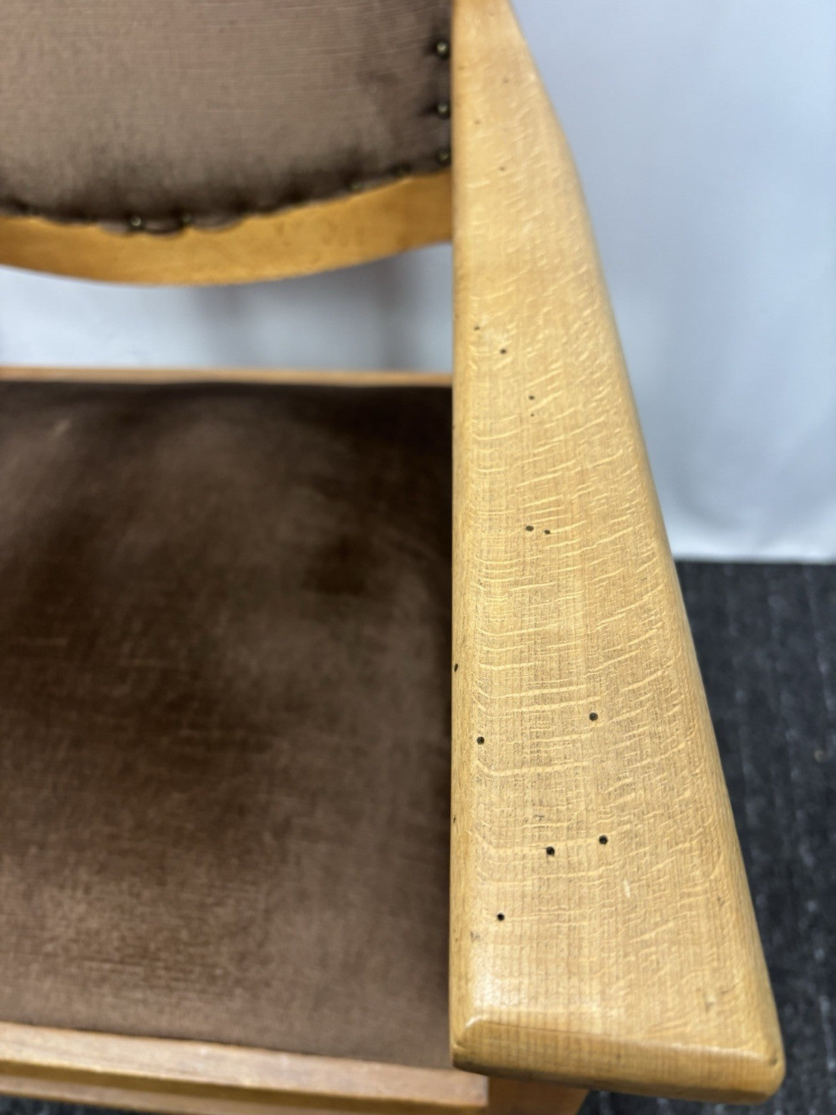 1 von 2 Armlehnstuhl Büro Esszimmer Art Deco Vintage Massivholz 