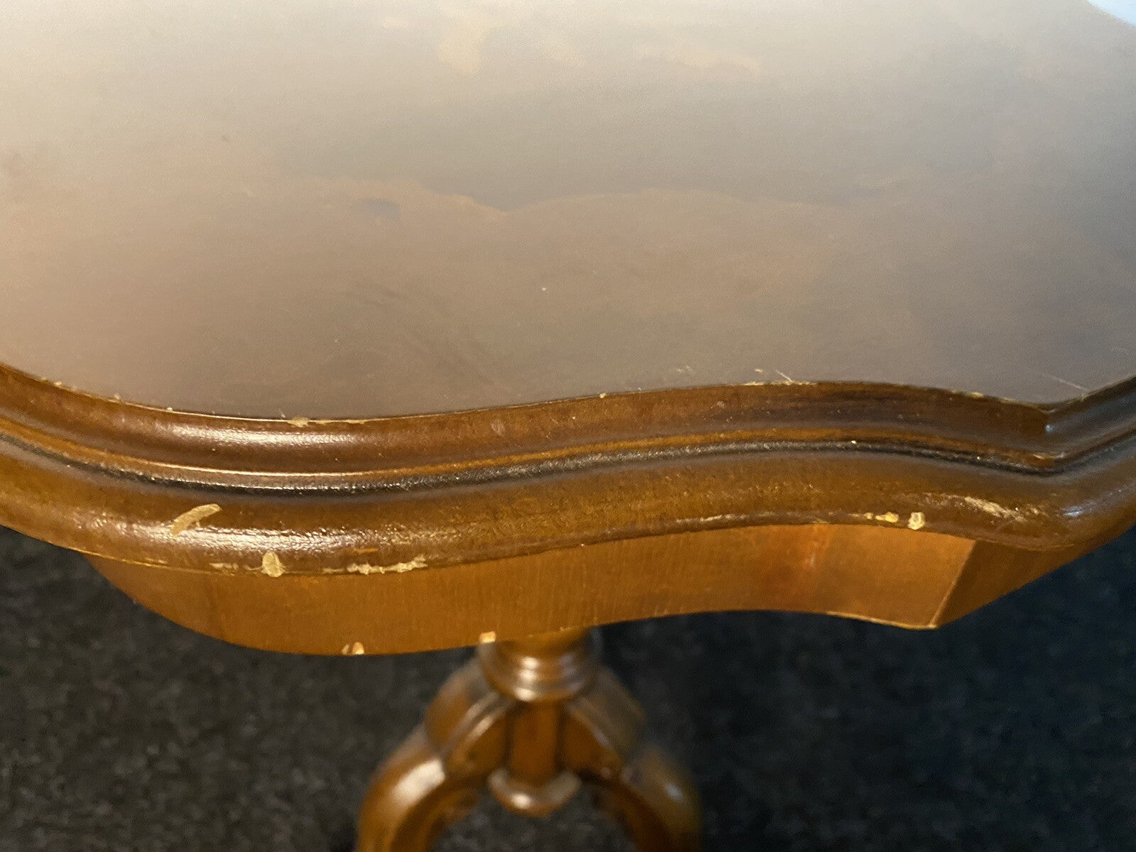 Tisch Rund Beistelltisch Holz Dreibeinige ArtDeco Vintage