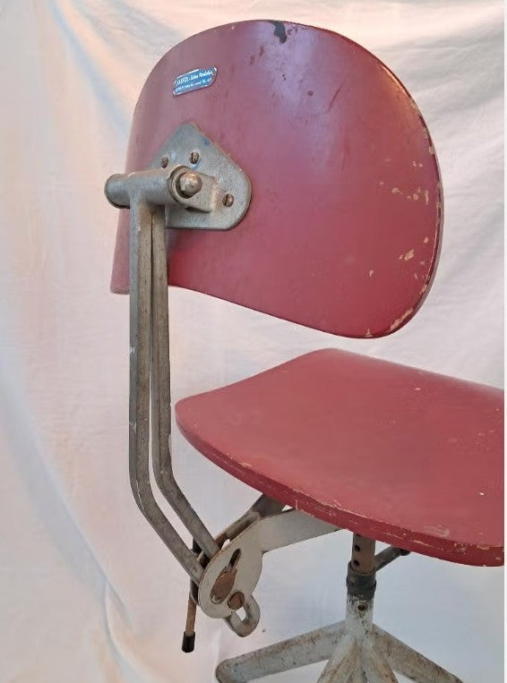 Odelberg Olson Werkstattstuhl Drehstuhl Schweden 50er Industrial Loft Vintage
