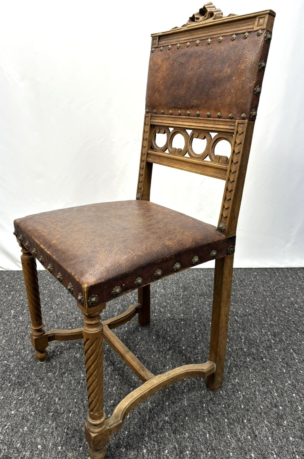 4er Stuhlset Esszimmer spanischer Stil Leder Art Deco Bauhaus für Bastler!