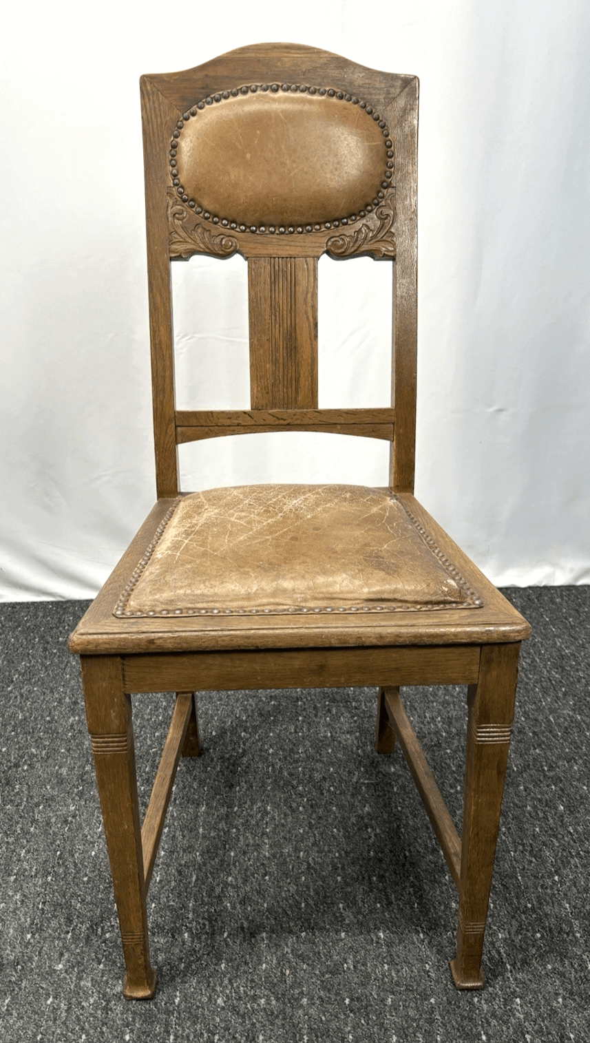 1 von 3  Bistrostuhl Kaffeehaus Art Deco Holz Leder zum Aufarbeiten