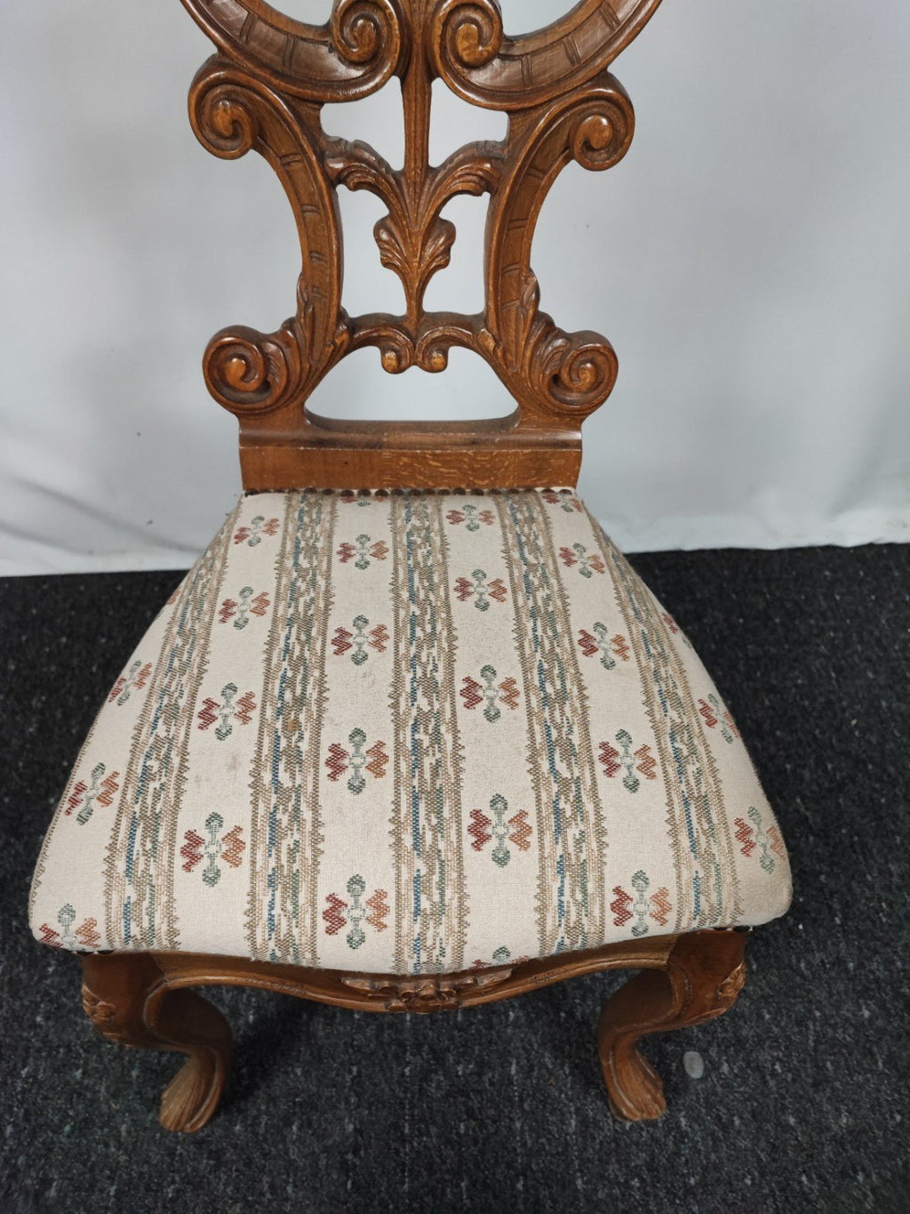 Antiker Prunkstuhl Neobarock geschnitzt Eiche massiv Akanthus Gründerzeit - Wesel Antik Kunst Vintage
