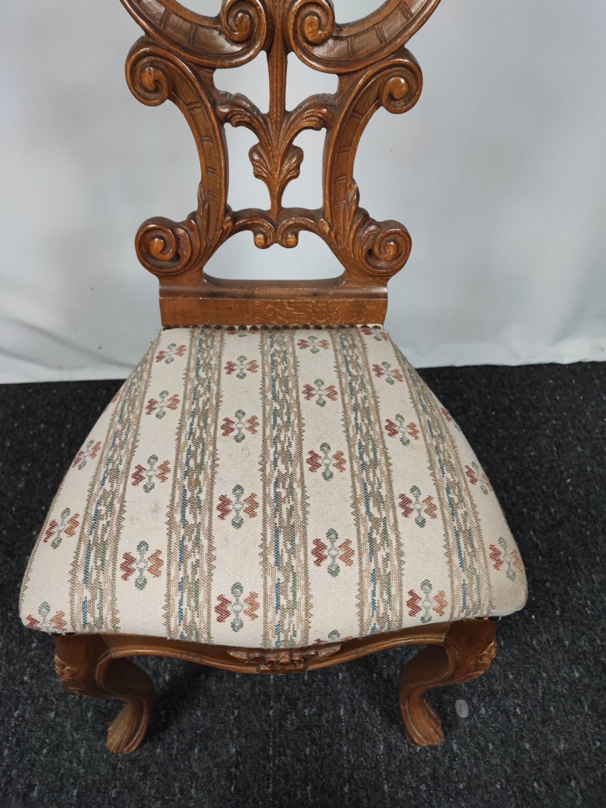 Antiker Prunkstuhl Neobarock geschnitzt Eiche massiv Akanthus Gründerzeit - Wesel Antik Kunst Vintage