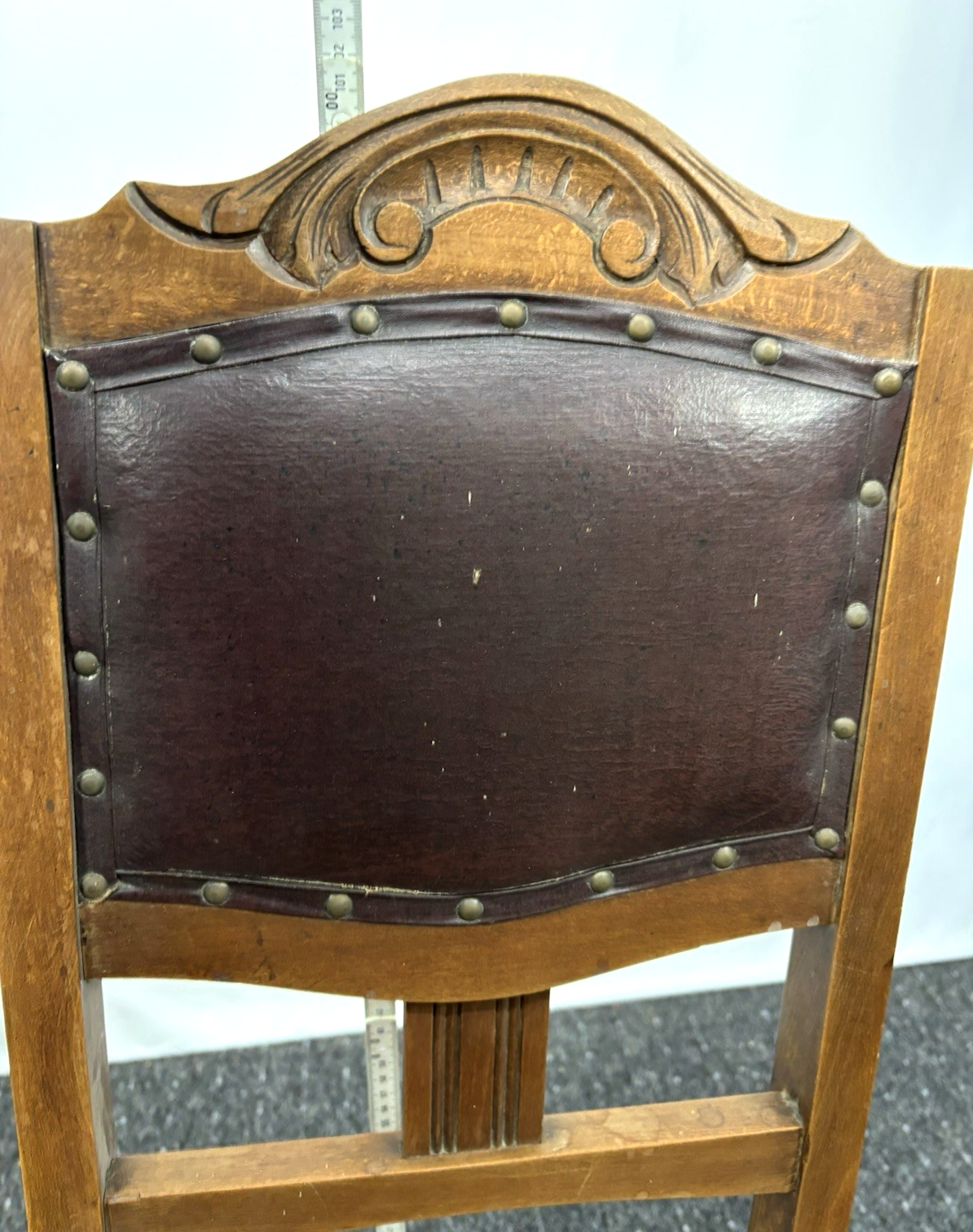 1 von 3 Jugendstil Esszimmerstuhl Art Deco Antik Holz Leder