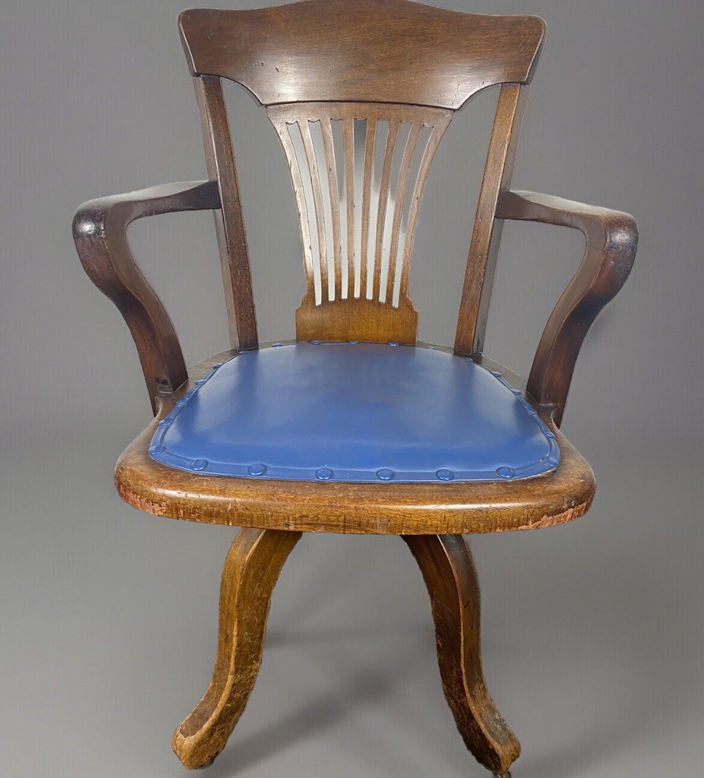 Amerikanischer Drehstuhl Officechair Büro Antik Art Deco