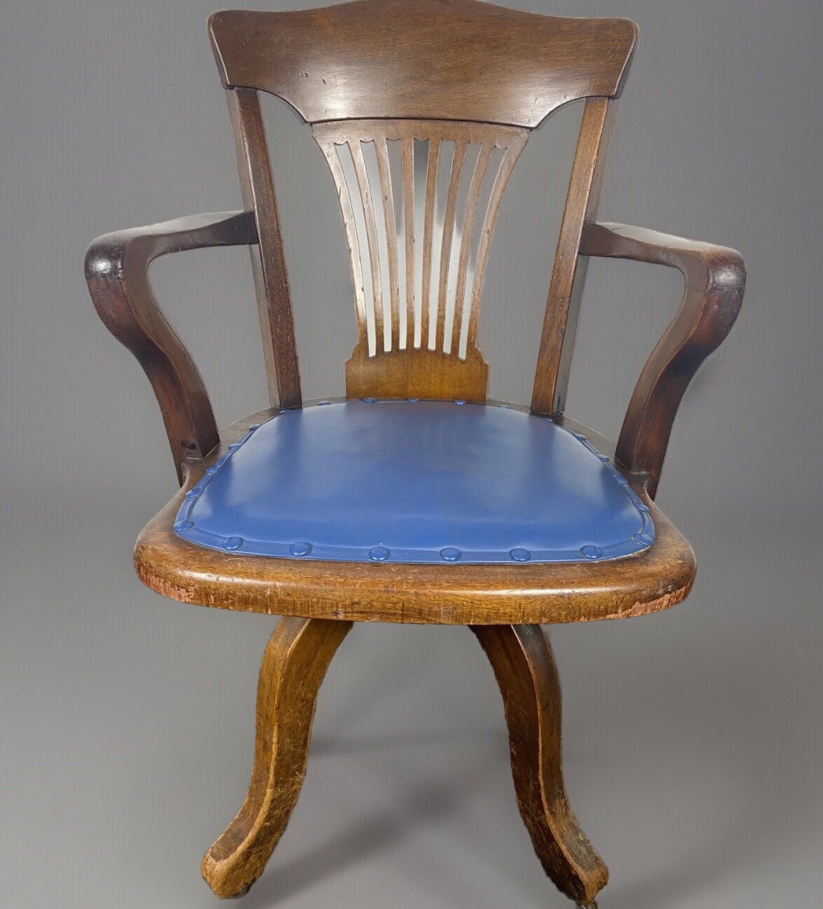 Amerikanischer Drehstuhl Officechair Büro Antik Art Deco