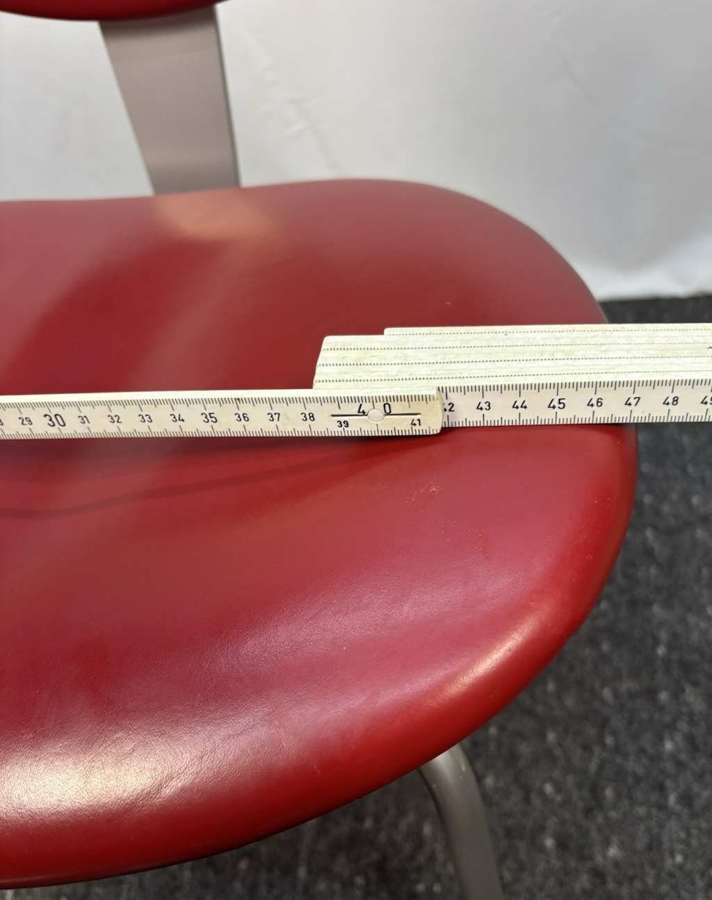 Calligaris Stuhl Küchenstuhl Büro Art Deco Bauhaus Vintage Edelstahl Leder