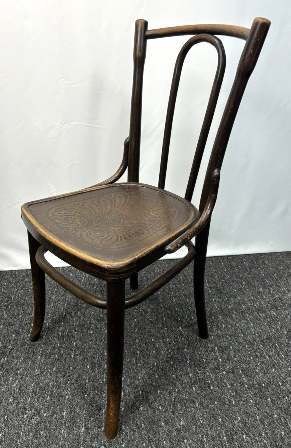 Bistrostuhl Kaffeehaus Prägesitz Art Deco Massivholz Antik