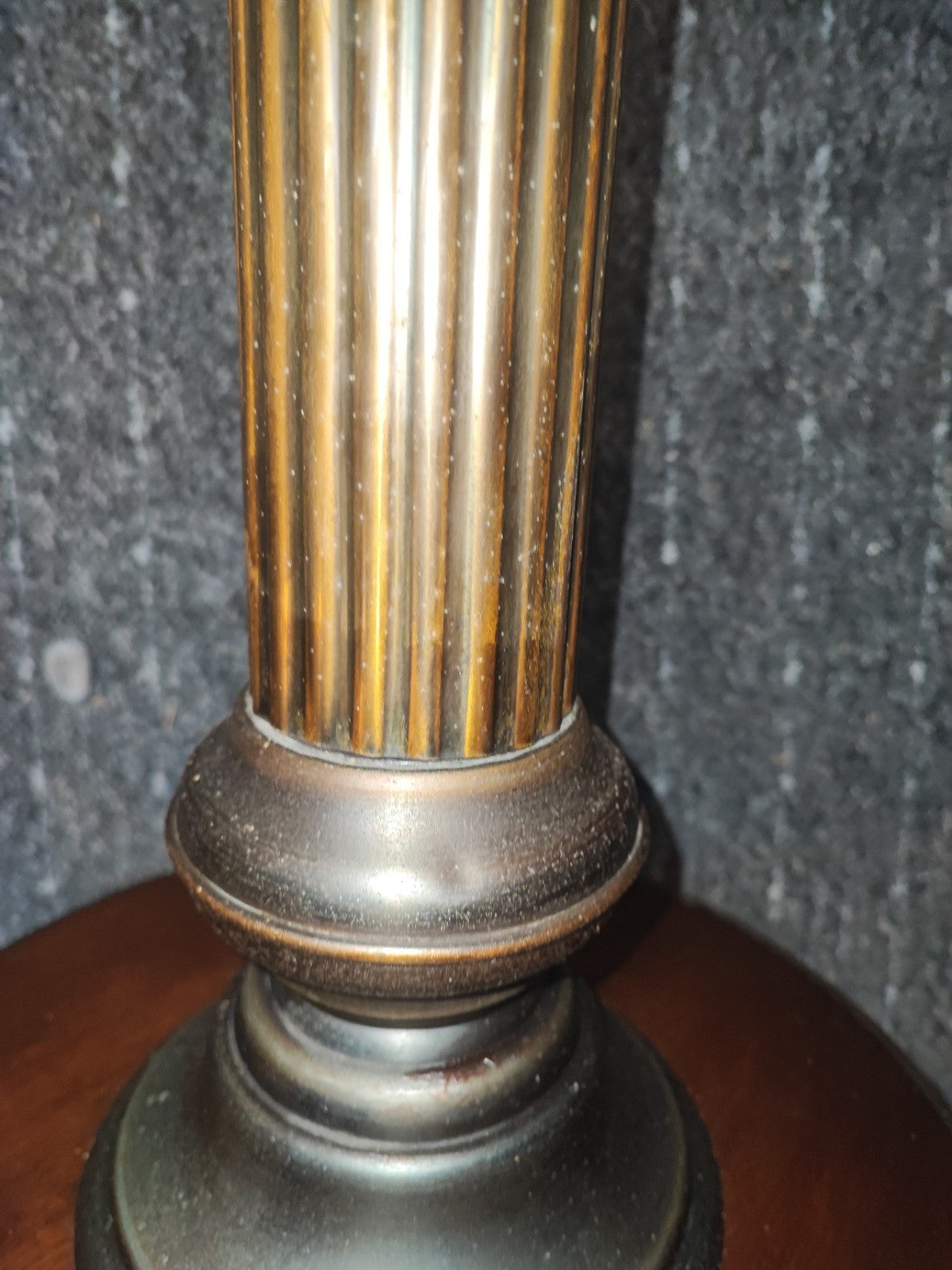 Vintage Guéridon Beistelltisch Säulentisch Holz Bronze Patina Historismus Antik