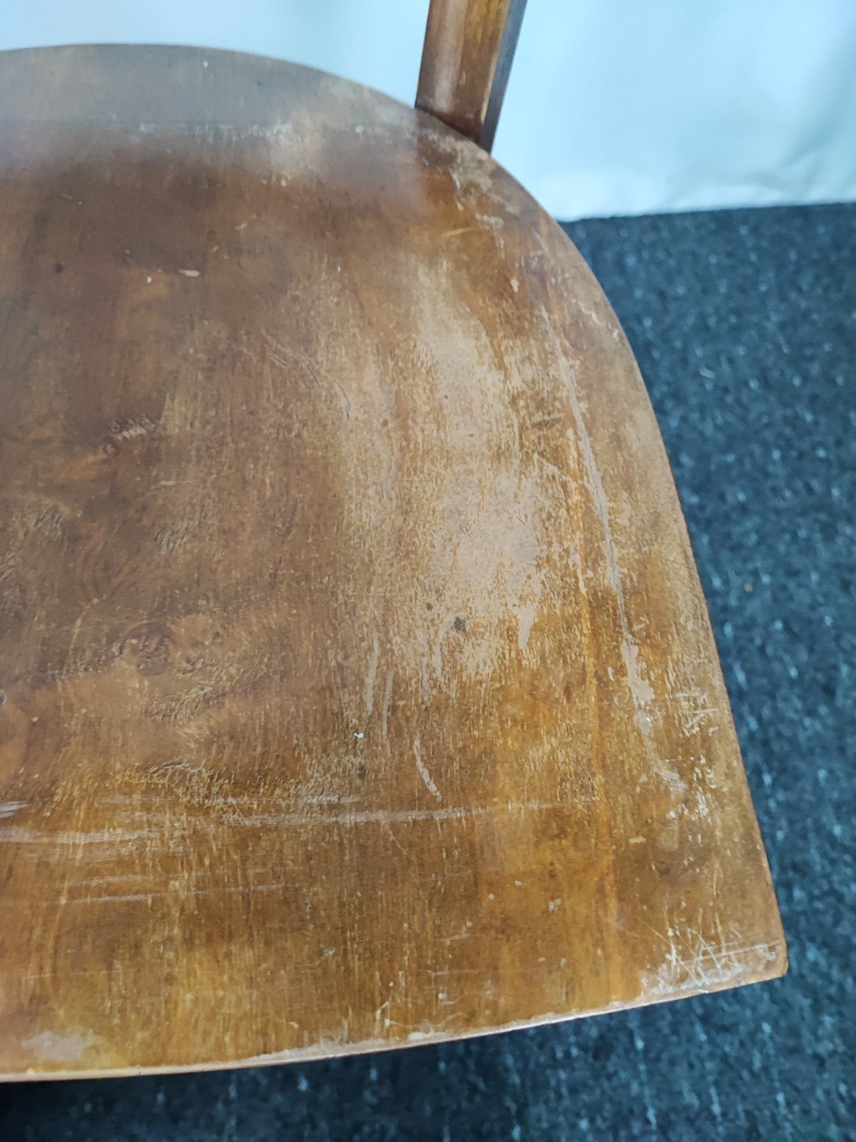 2x Vintage Bistrostuhl Café Stuhl Massivholz Sprossenlehne Küchenstuhl Braun