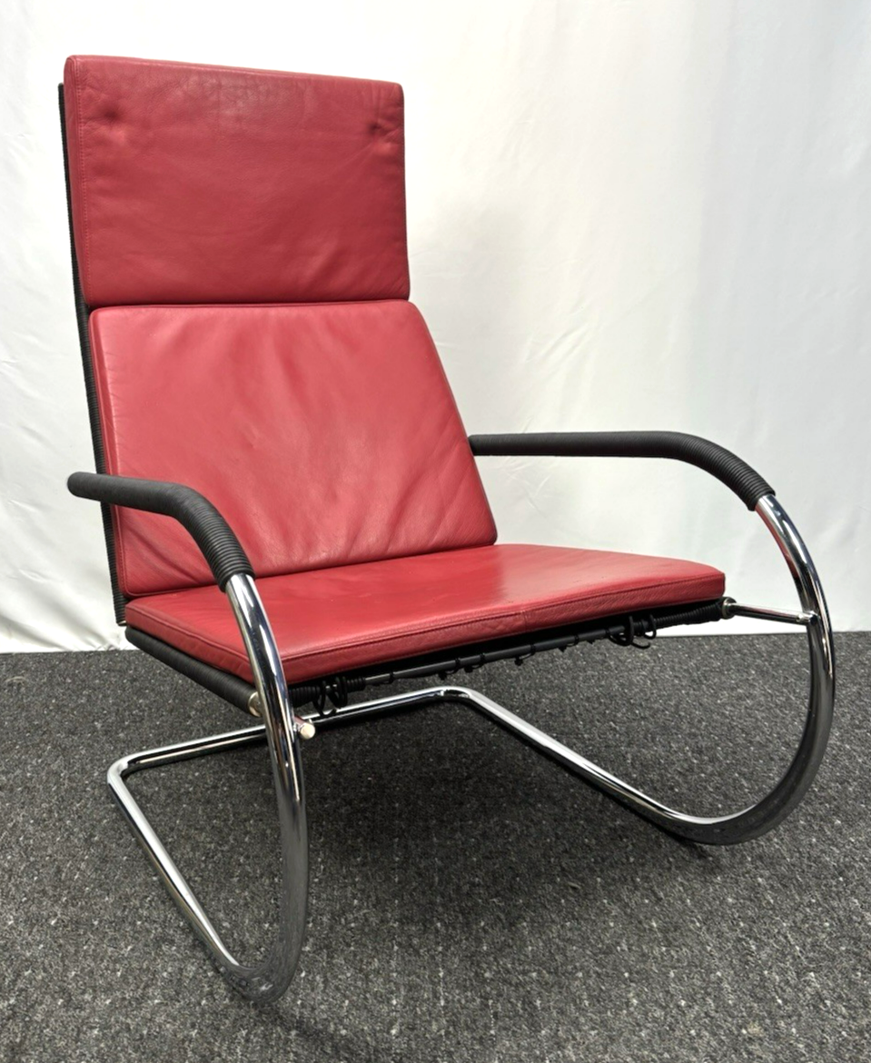 Freischwinger-Sessel Stahlrohrmöbel nach Entwurf Adolf Lorenz Art Deco Bauhaus