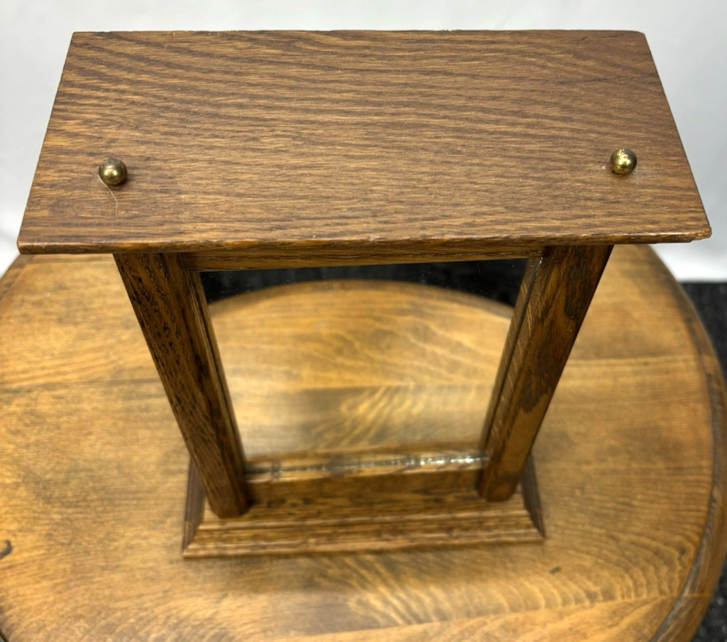 alter Schlüsselkasten mit Spiegeltüre Holz Art Deco Vintage