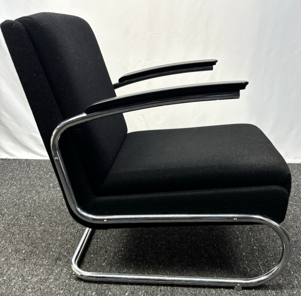 Sessel Freischwinger Stahlrohrmöbel Thonet Stil Bauhaus Vintage Büro Wohnzimmer