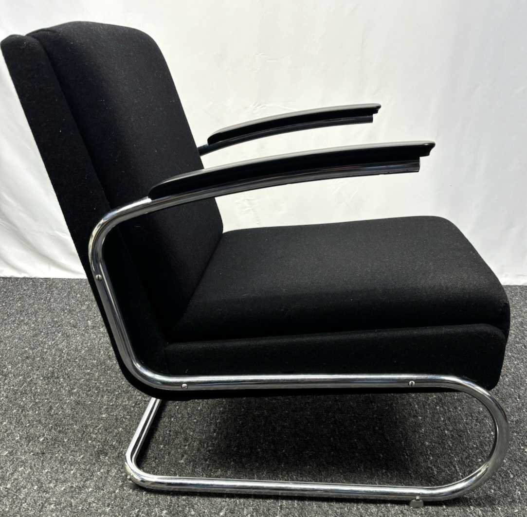 Sessel Freischwinger Stahlrohrmöbel Thonet Stil Bauhaus Vintage Büro Wohnzimmer