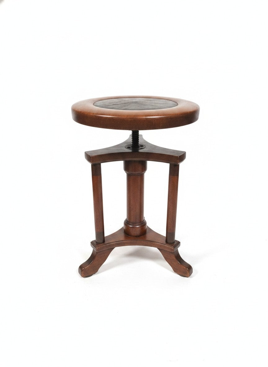 Klavierhocker Gründerzeit Drehhocker Massivholz höhenverstellbar Spindelhocker