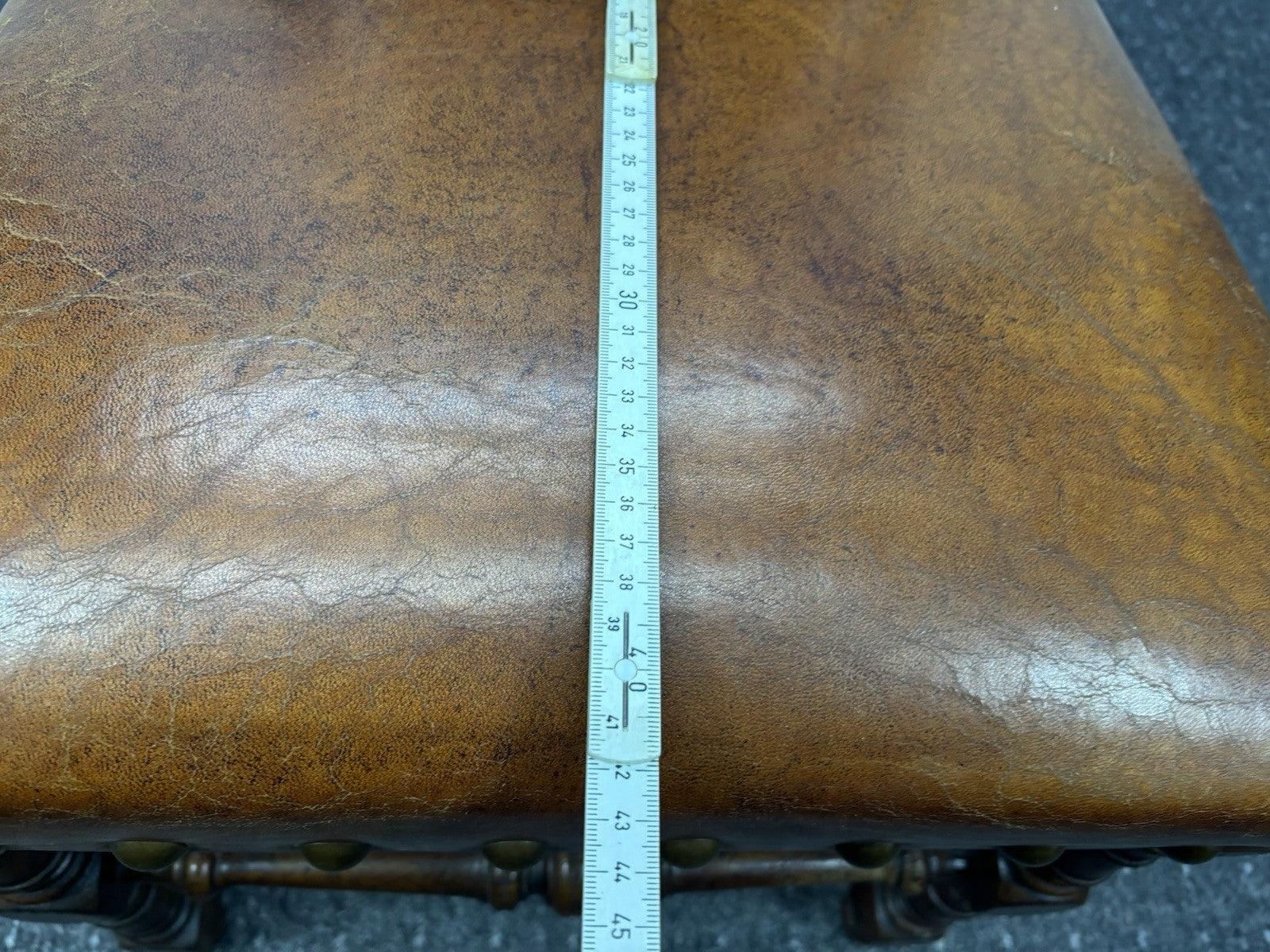 4er Set Esszimmerstuhl spanischer Stil Holz Leder Art Deco 