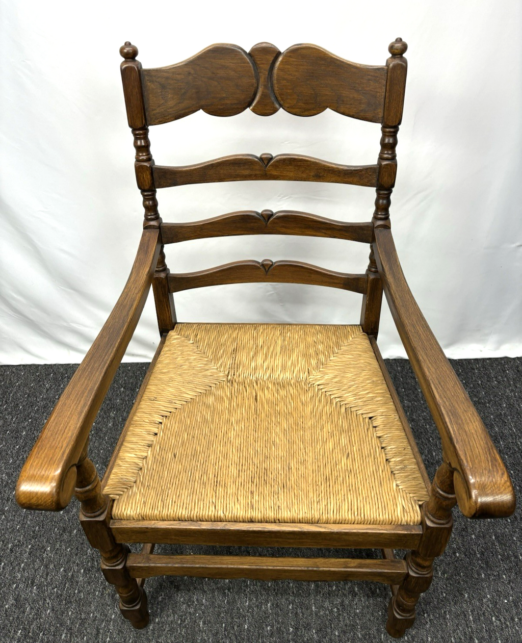 Castle Furniture Armlehnstuhl – Massivholz, Landhausstil, Geflochtene Sitzfläche