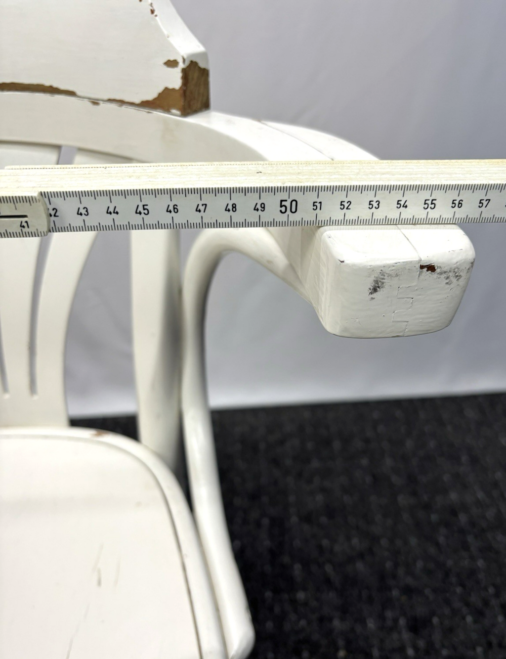 1 von 3 Armlehnstuhl Bistro Vollholz weiß Art Deco Bauhaus  Vintage an Bastler