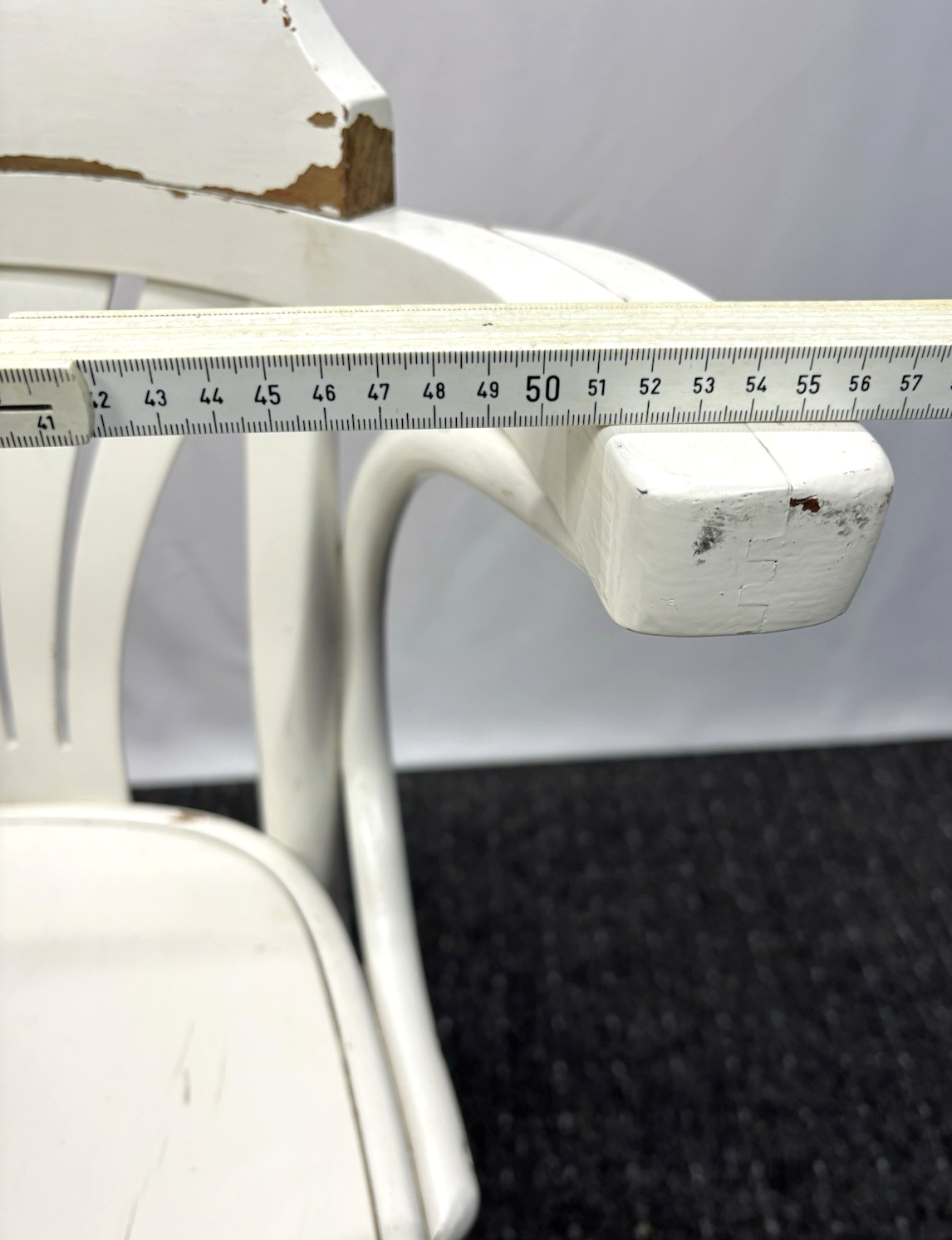 1 von 3 Armlehnstuhl Bistro Vollholz weiß Art Deco Bauhaus  Vintage an Bastler