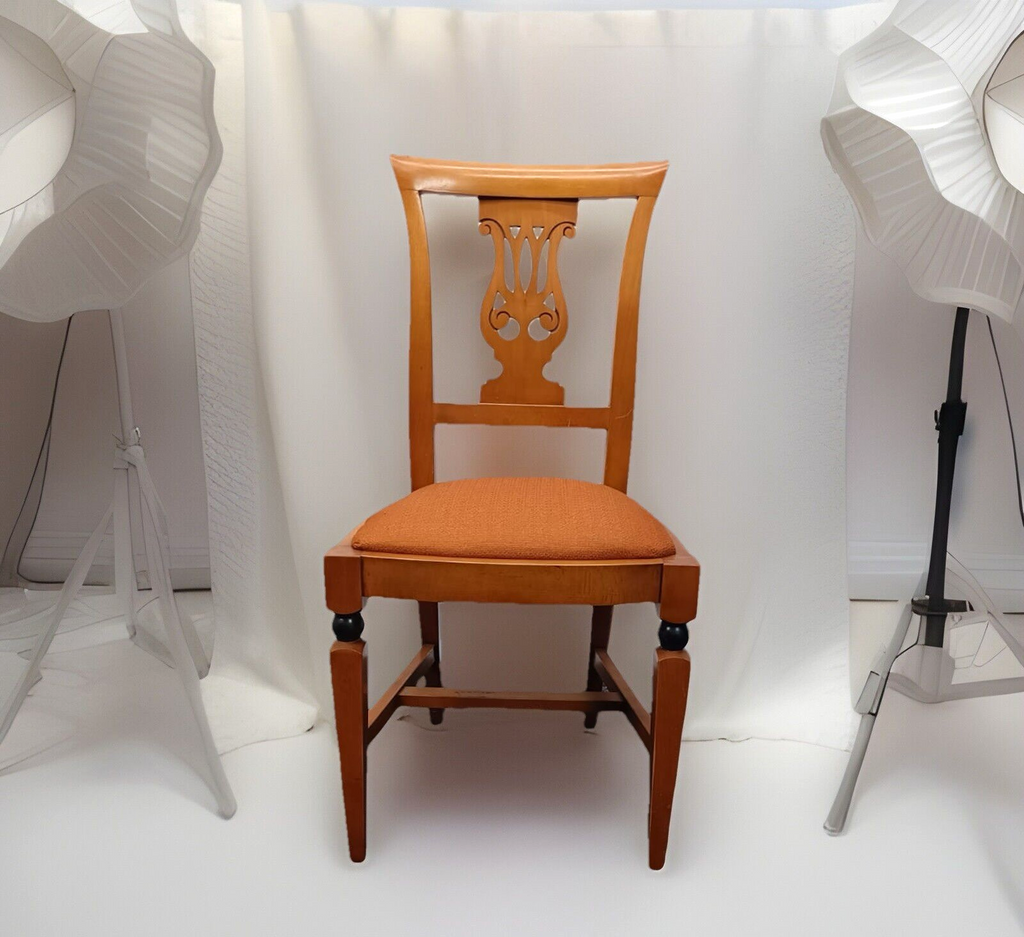 1 von 4 Stuhl Biedermeier Stil Klassisch Harfe Esszimmer Art Deco Vintage