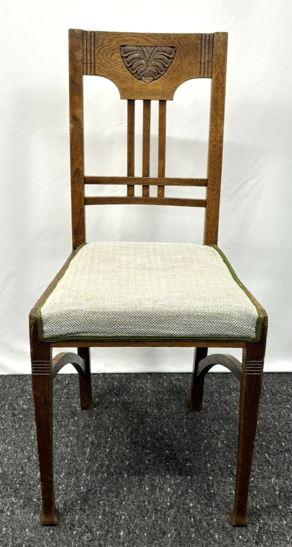 1 von 6 Holz Küchenstuhl Esszimmer Schnitzarbeiten Art Deco Vintage