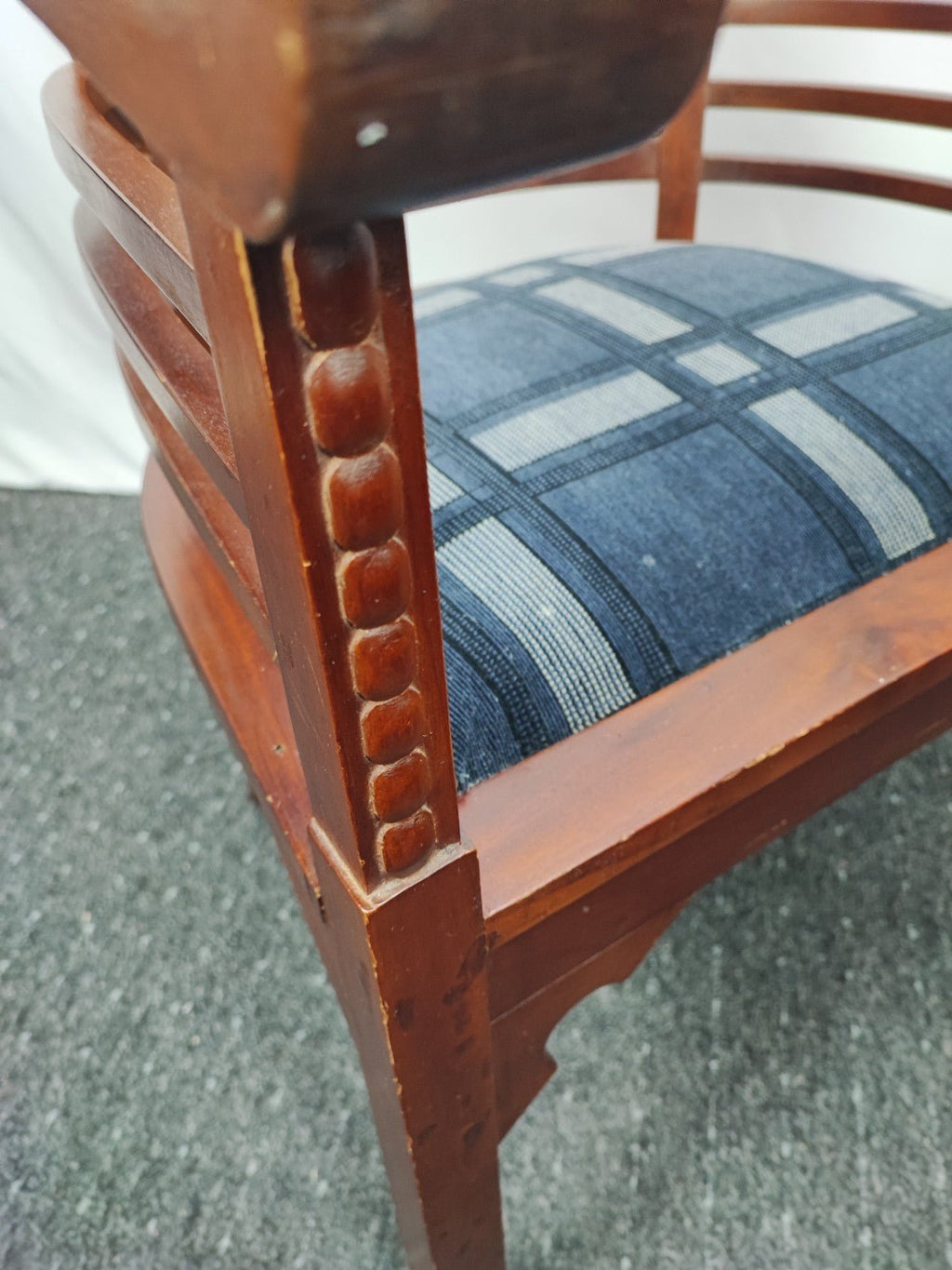 Kolonialstil Armlehnstuhl Massivholz Rattan Sessel Korbstuhl Polstersitz Vintage - Wesel Antik Kunst Vintage