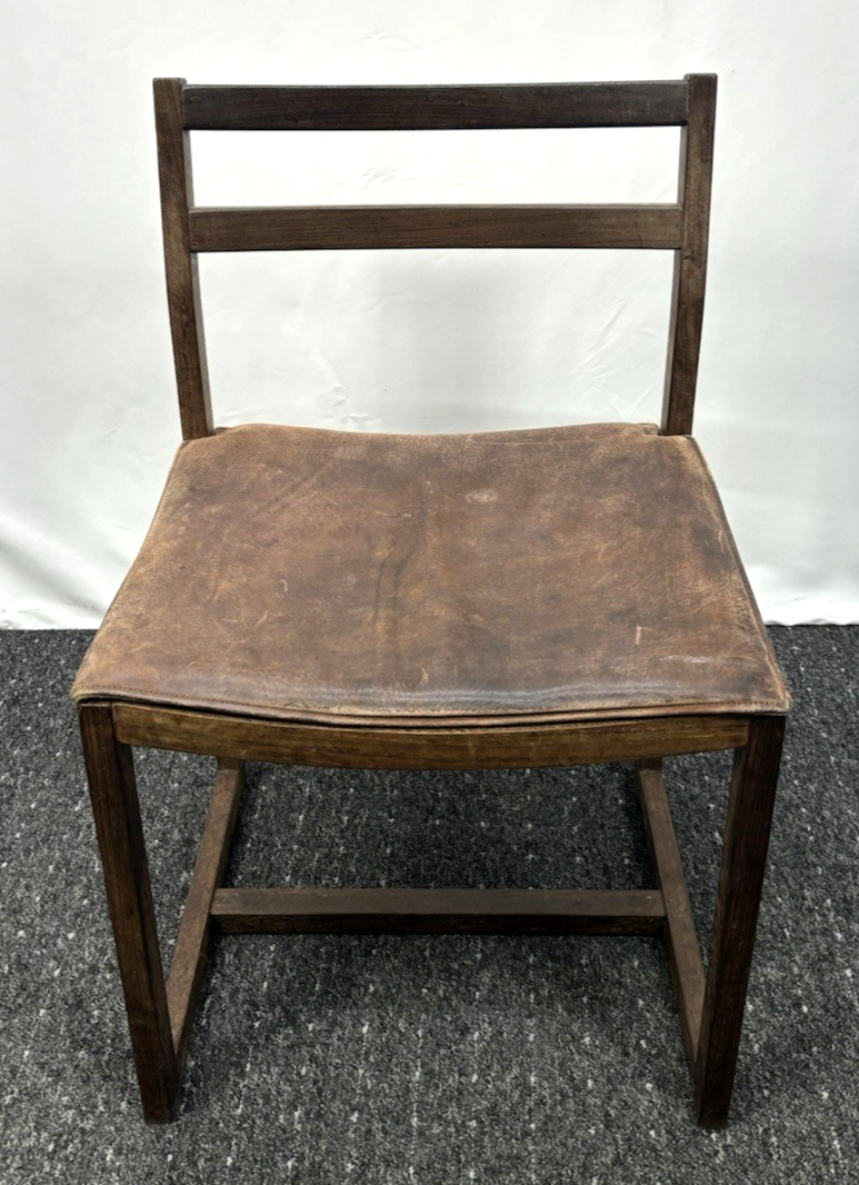 1 von 5 Skandinavischer Esszimmer Stuhl Midcentury Leder Holz Bauhaus Vintage 