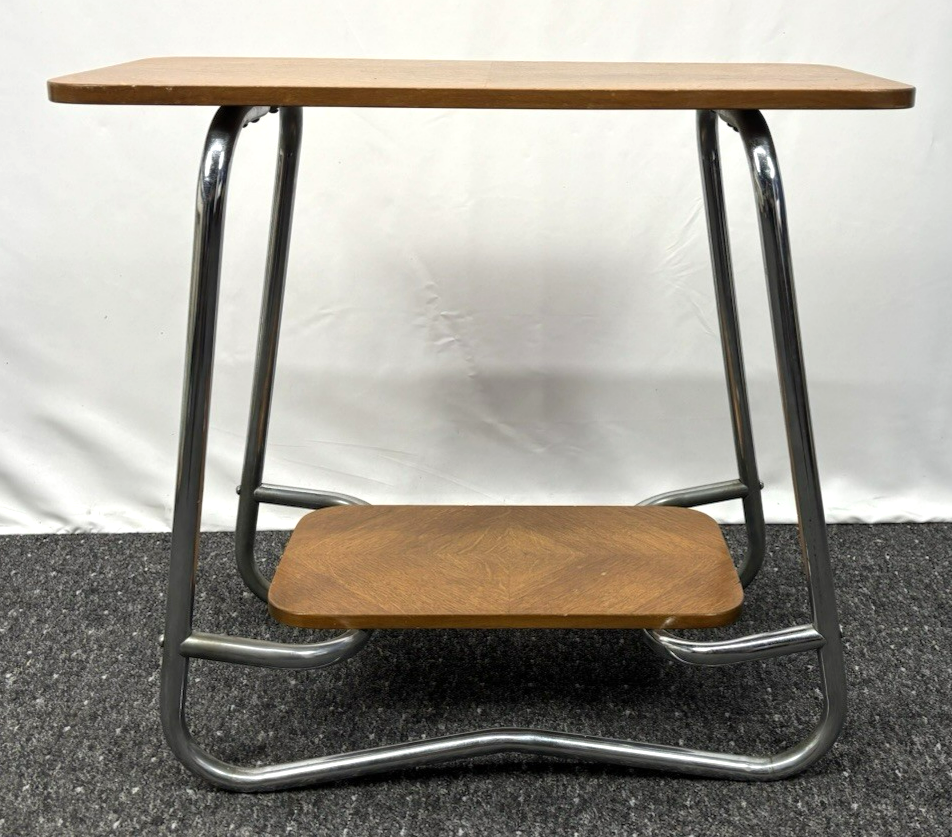 Beistelltisch Stahlrohrmöbel Holz Bauhaus Vintage Art Deco 