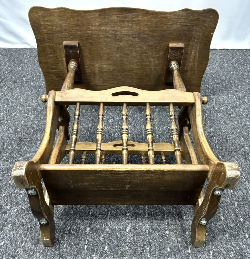 Beistelltisch Mit Zeitungshalter-/ Fach Massivholz Art Deco Antik Vintage 