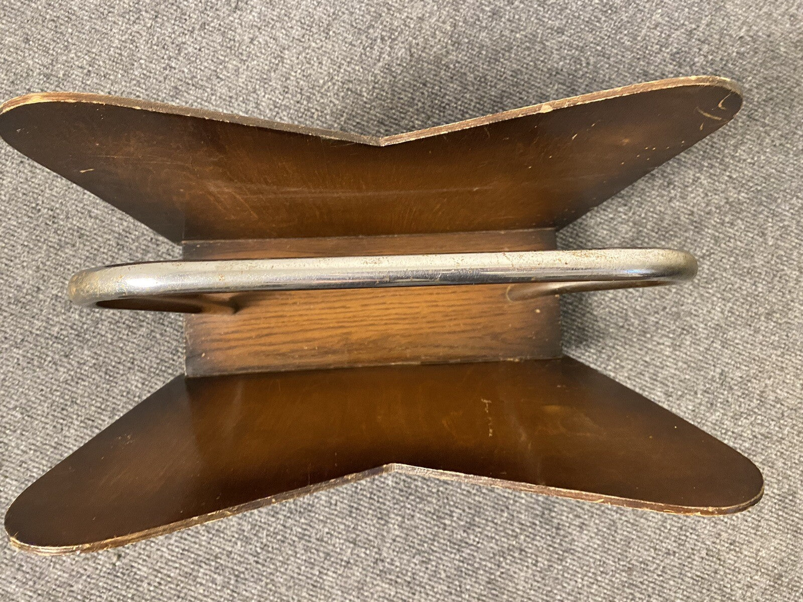 Zeitschriftenhalter / Ständer Holz Antik, Art Deco Stahlrohrmöbel, Eiche