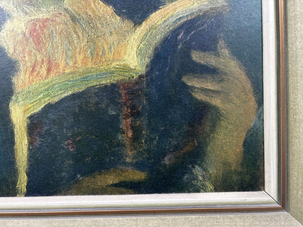 Bild "Lesendes Mädchen" verm. Druck gerahmt ca. 43 x52 cm