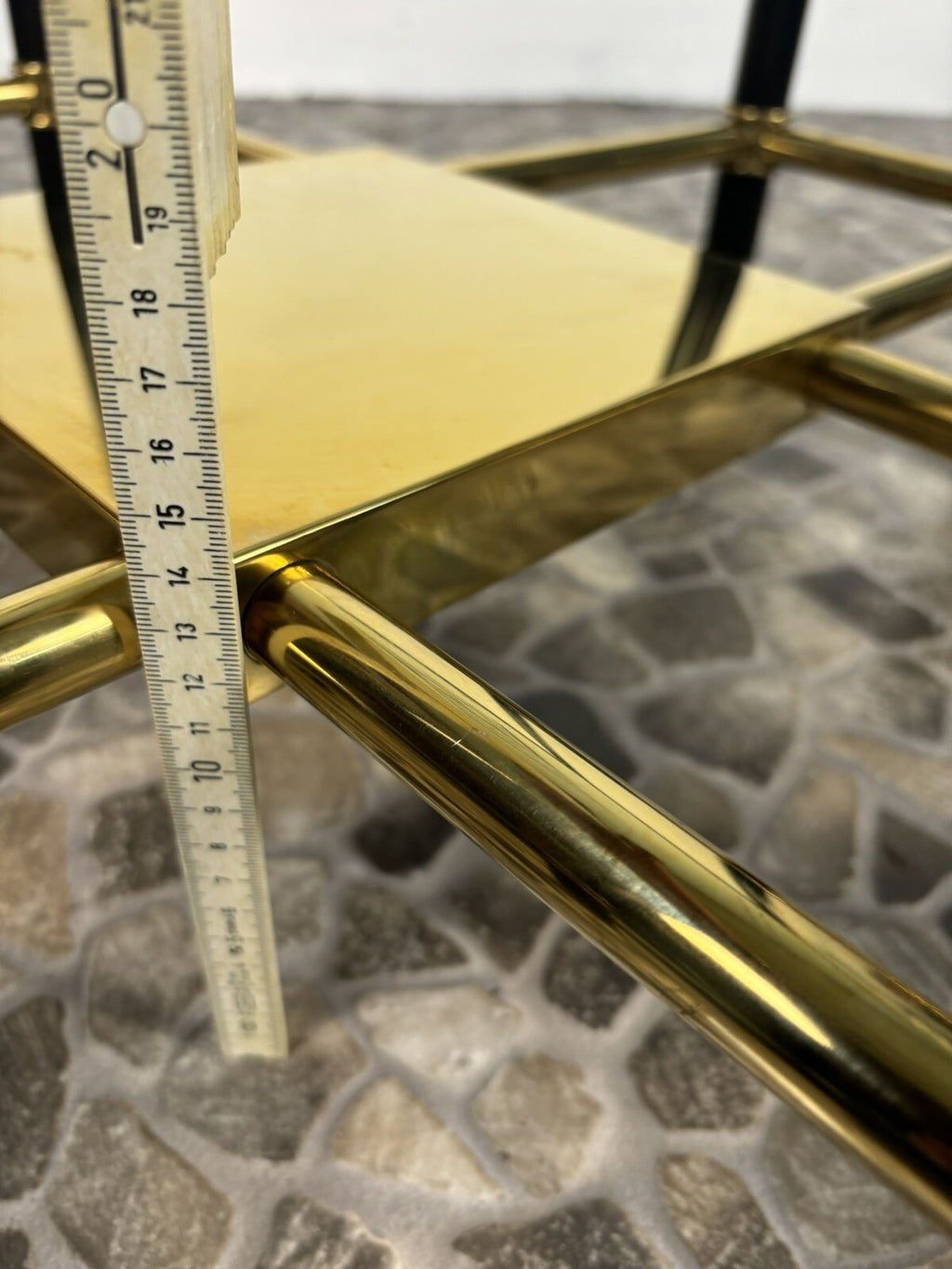 EICHHOLZ Florence Beistelltisch Regency Gold & Mattschwarz Finish Design Vintage