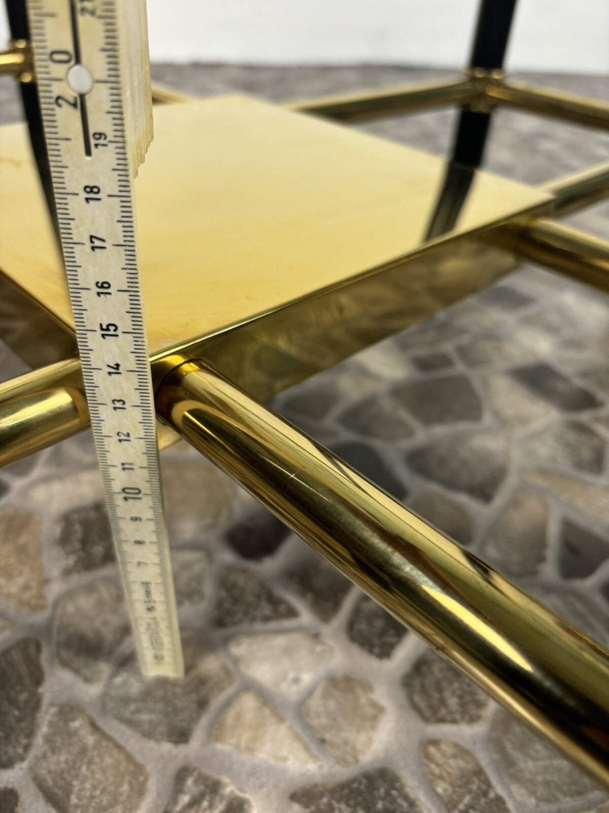 EICHHOLZ Florence Beistelltisch Regency Gold & Mattschwarz Finish Design Vintage