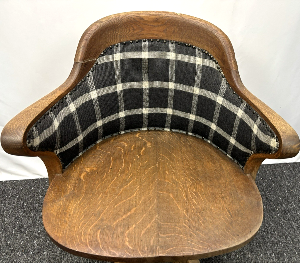 Amerikanischer Drehstuhl Büro Schreibtisch Officechair Art Deco Antik